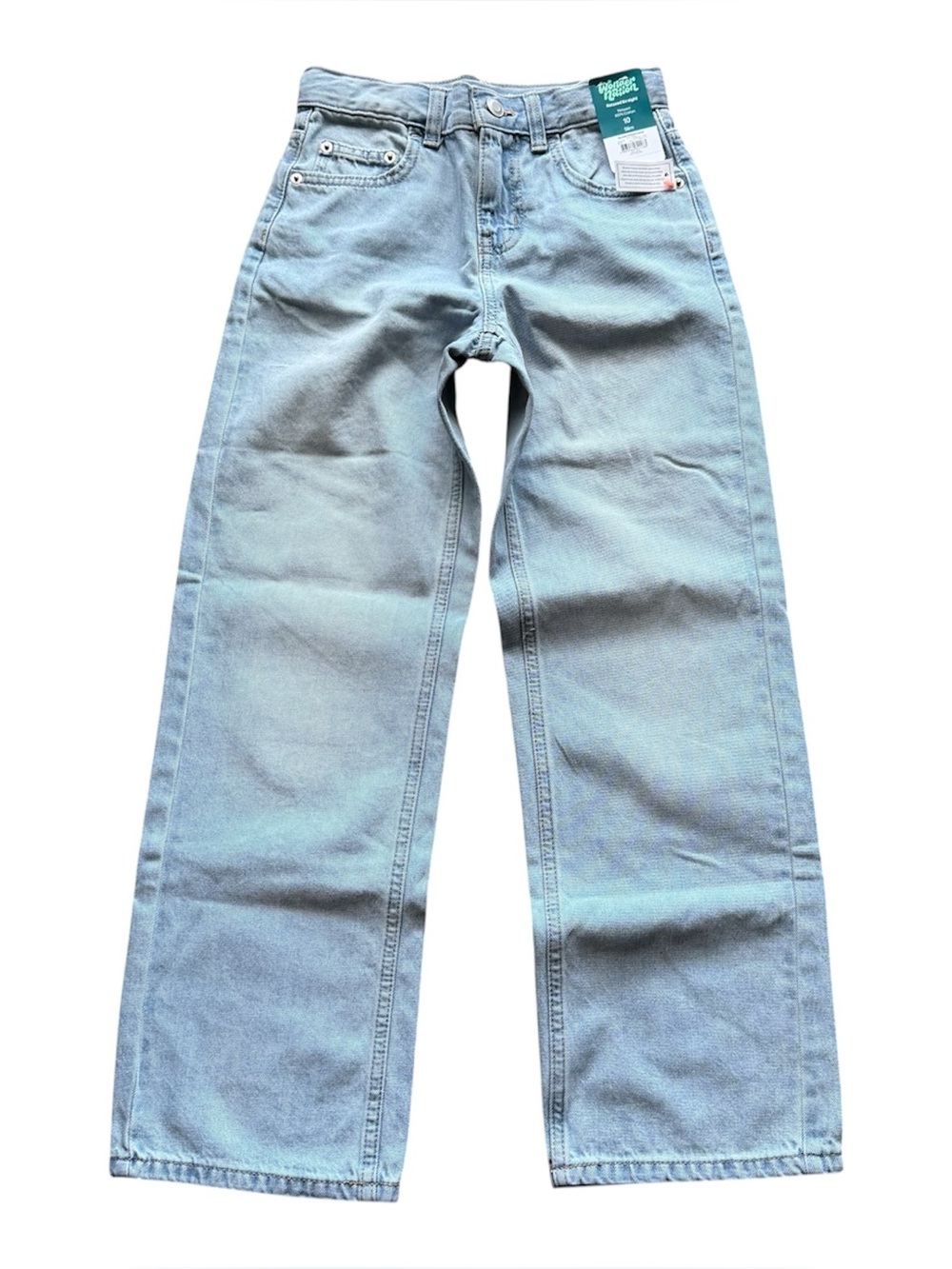 Wonder Nation Boys Relaxed Straight Jeans Size 10 Slim Light Wash NWT